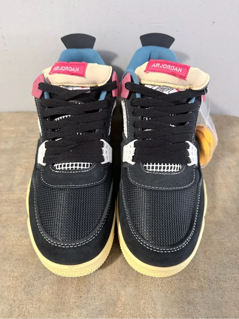 Jordan Kids Black, Yellow & Pink Retro Sneakers